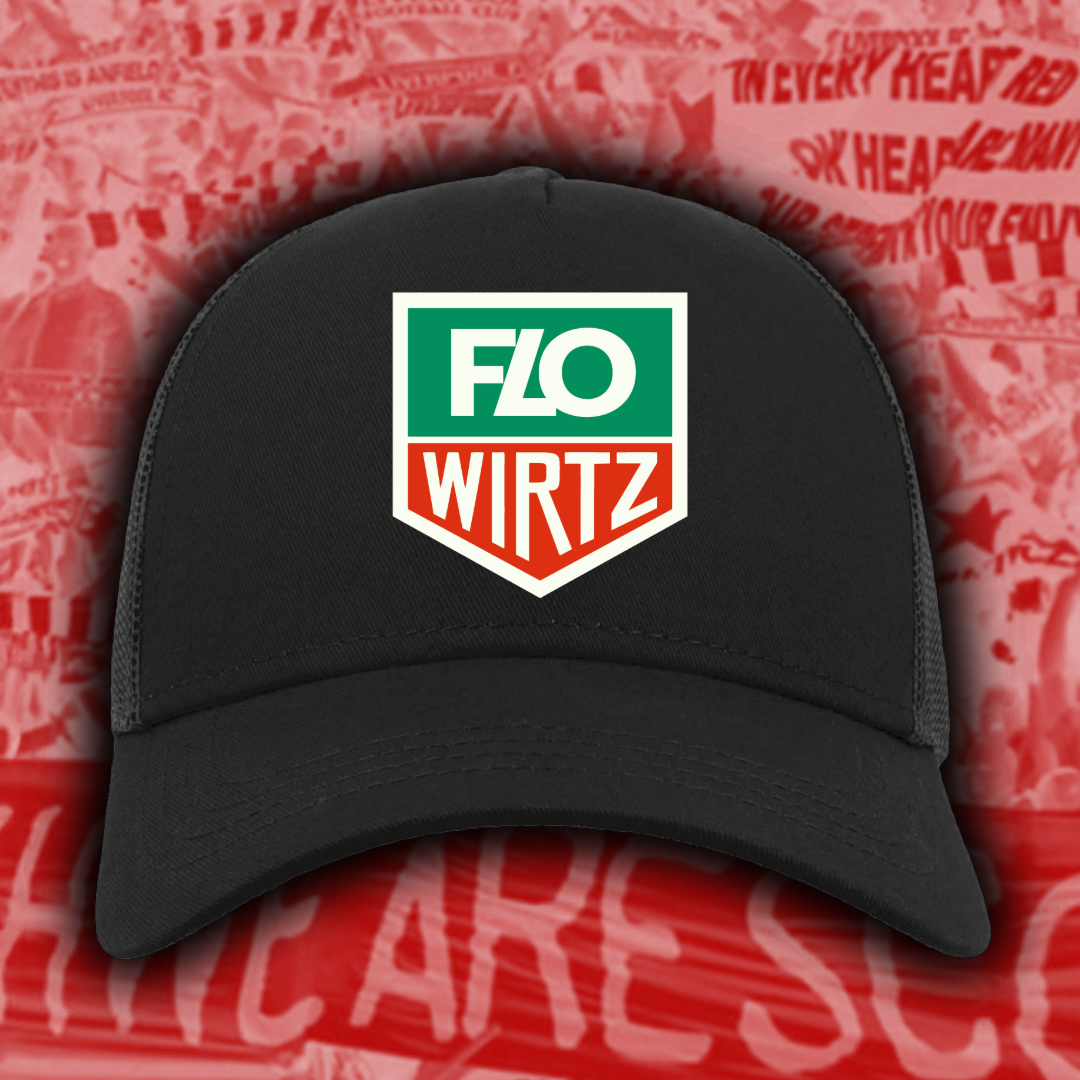 Flo Wirtz trucker cap with printed logo, available in black, grey or navy
