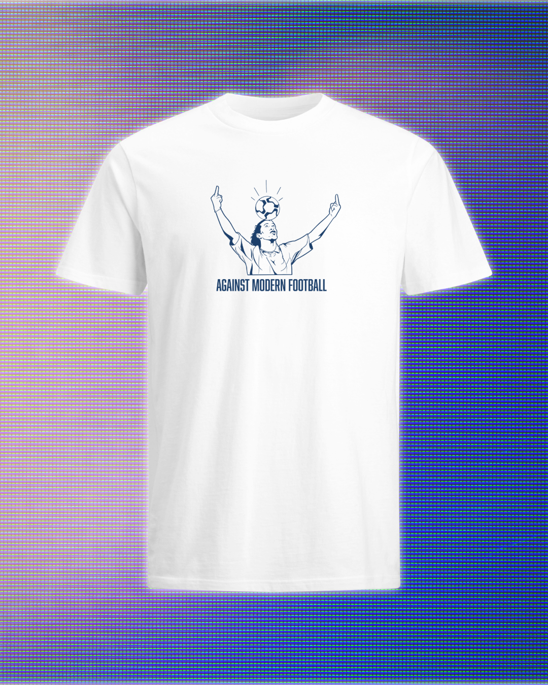 White Against Modern Football T-shirt with Ronaldinho design