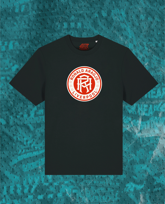 Ronald Araújo T-shirt with logo design, available in black or white
