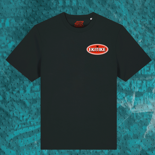 Ekitike Bugatti chest-print T-shirt with small Bugatti-style logo, available in black or white