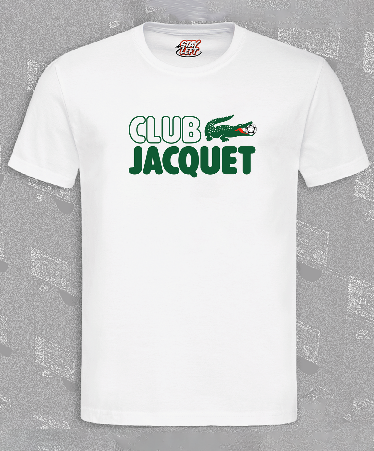 Club Jacquet T-shirt with Club Jacquet logo, available in black or white