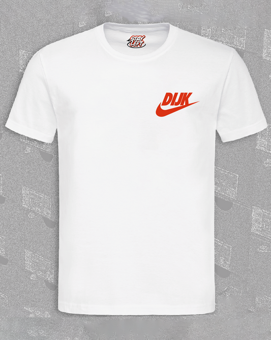 Virgil Van Do It chest-print T-shirt with small Virgil Van Do It logo, available in black or white
