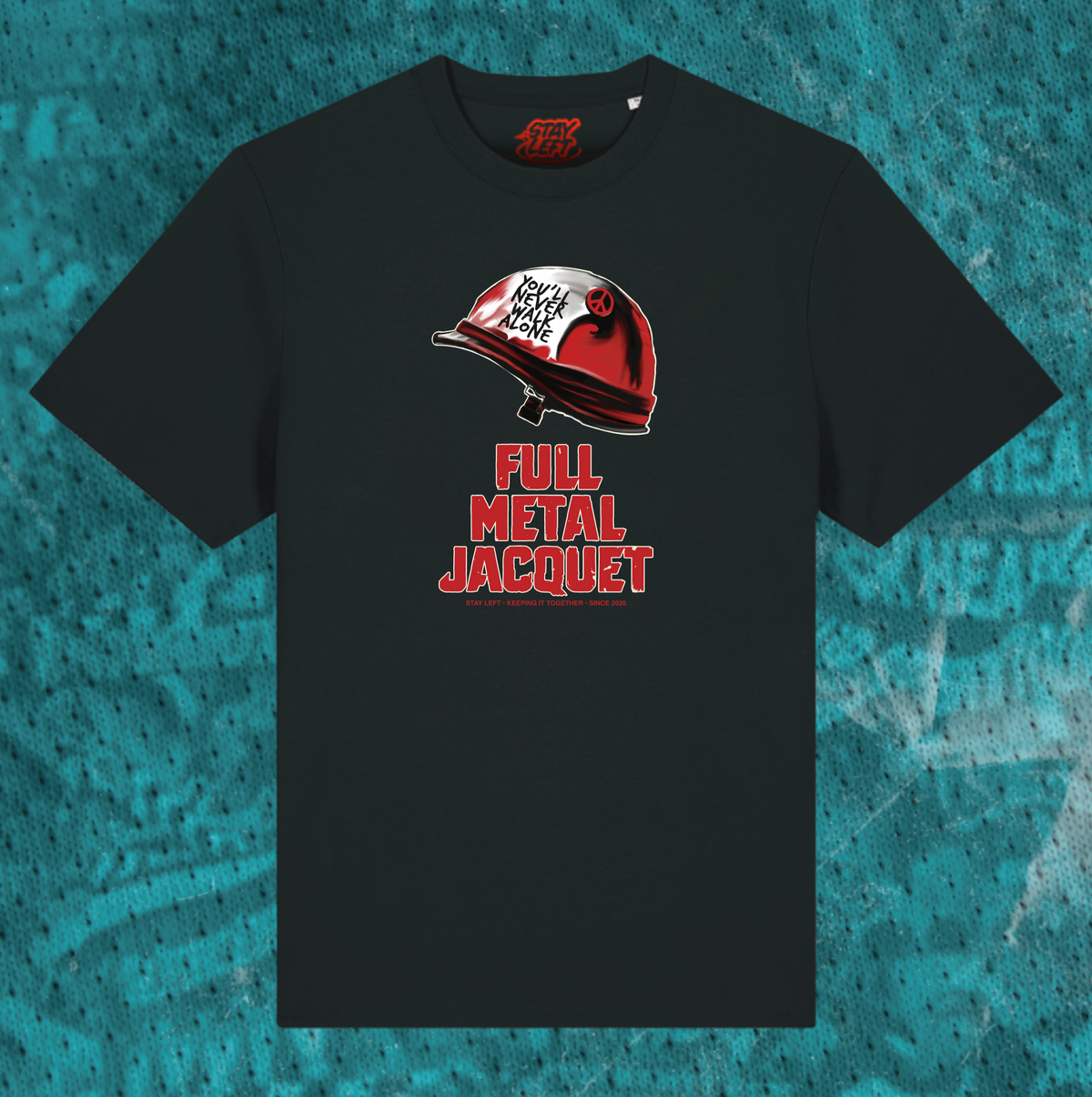 Full Metal Jacquet T-shirt: Full Metal Jacket film parody featuring Jacquet, available in black or white