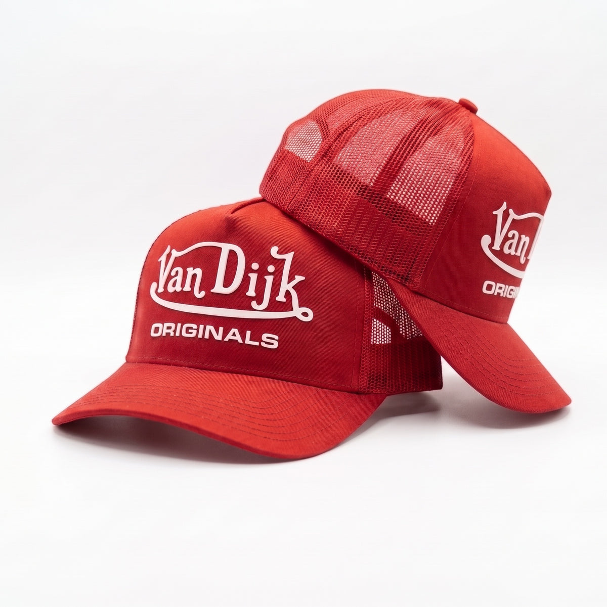 Van Dijk Originals cap with Adidas Originals-style 3D rubberised logo, available in black, grey/black, red or navy/white