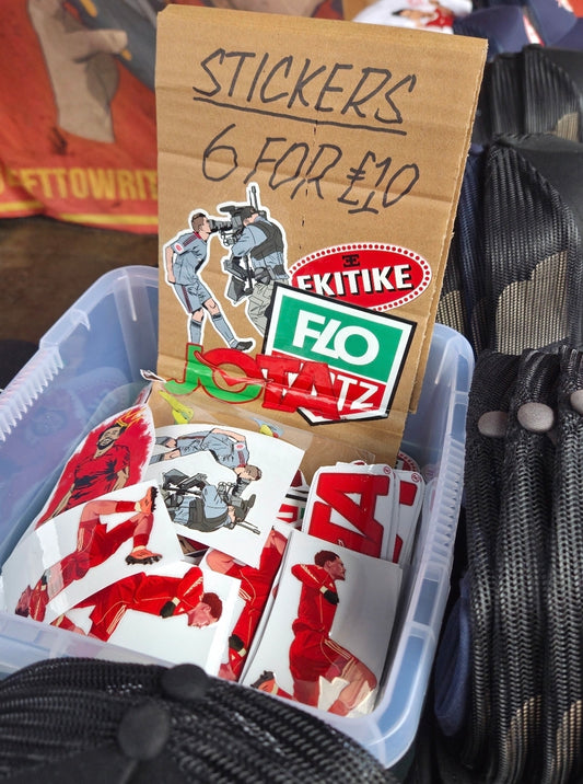 Stay Left Scouse Mode sticker pack: six glossy 3D stickers in assorted designs