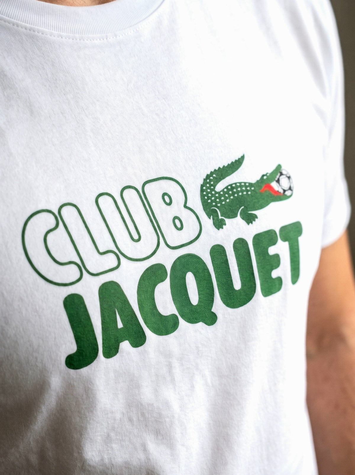 Club Jacquet T-shirt with Club Jacquet logo, available in black or white